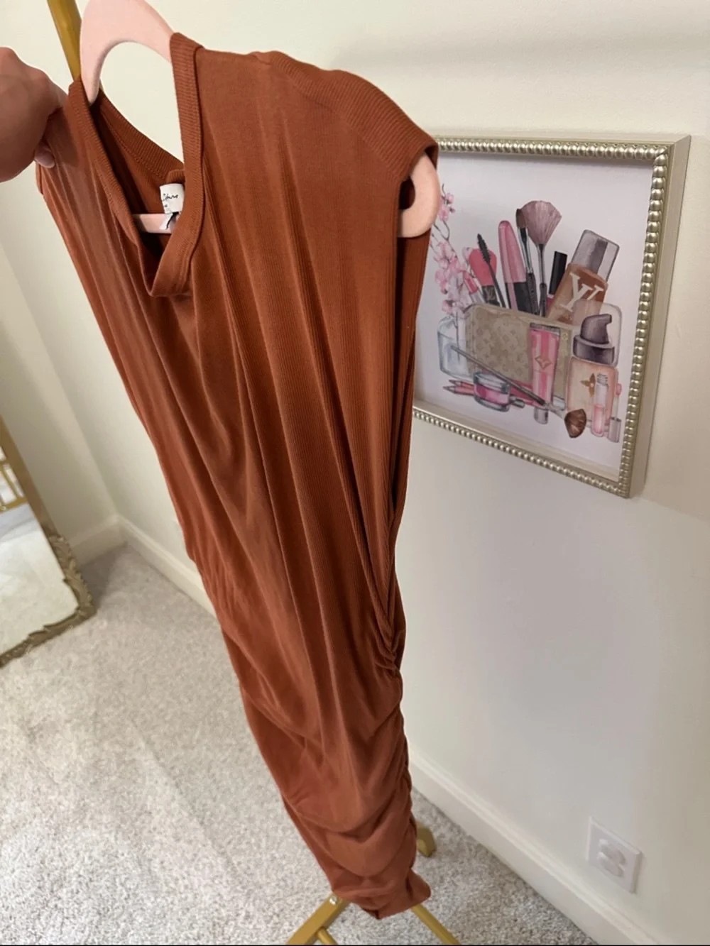 Michael Stars Rust Brown Midi Dress